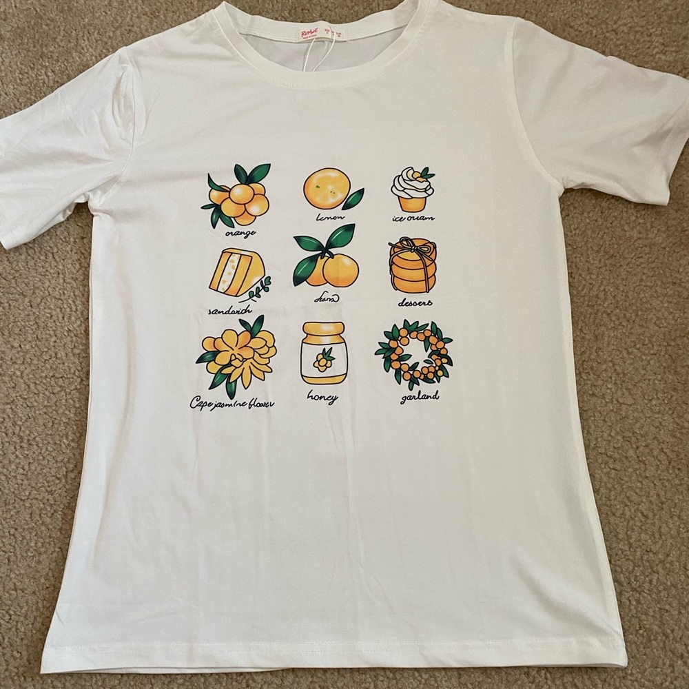 Romwe lemon tee shirt size S